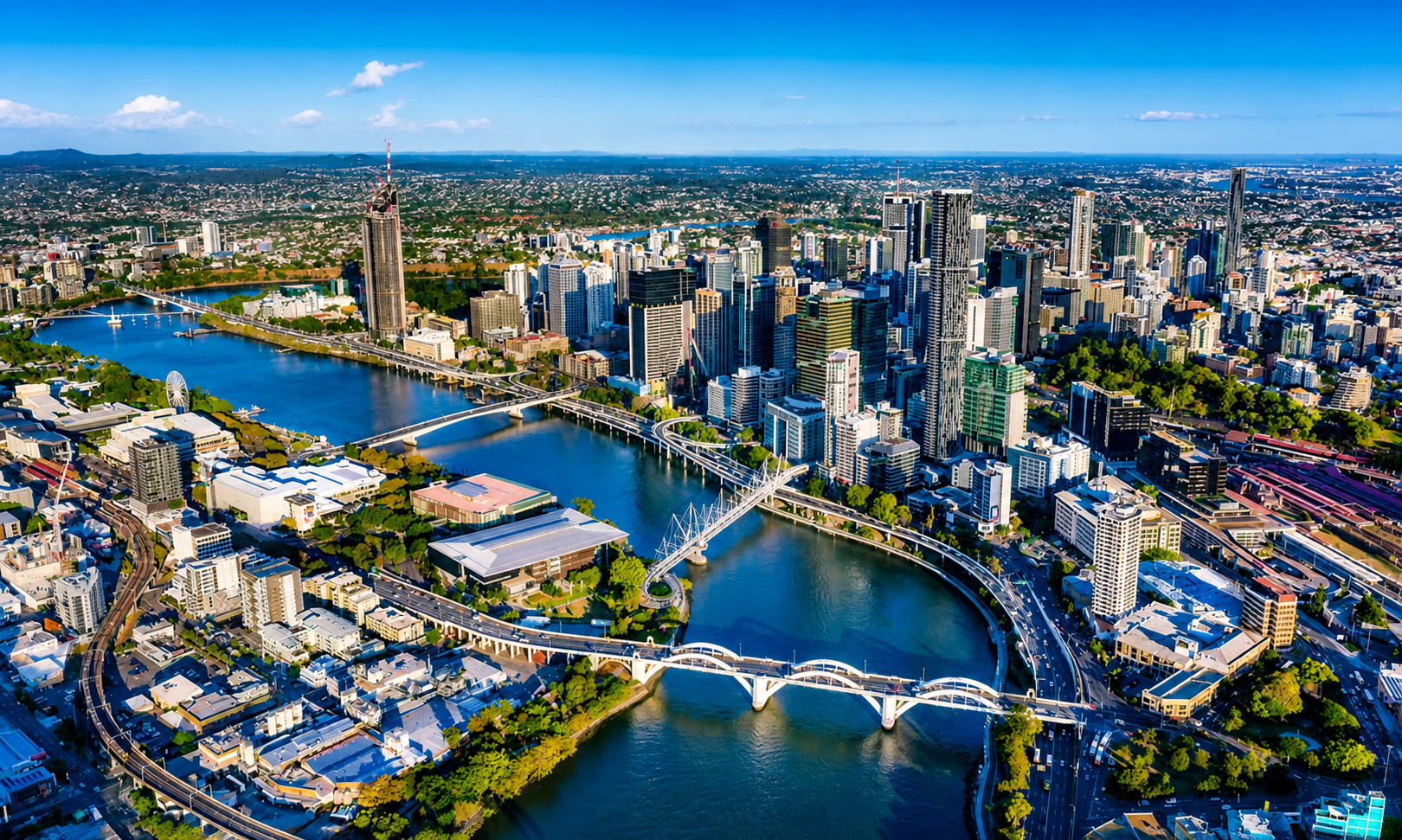 Freight Forwarding Brisbane hero — Brisbane city skyline at night